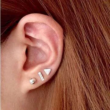 Stylish 925 Sterling Silver Hypoallergenic Stud Earrings Set