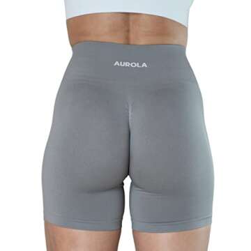AUROLA Intensify Workout Shorts for Women Seamless Scrunch Short Gym Yoga Running Sport Active Exercise Fitness Shorts(XL,Gull Grey)