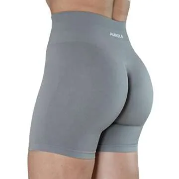 AUROLA Intensify Workout Shorts for Women Seamless Scrunch Short Gym Yoga Running Sport Active Exercise Fitness Shorts(XL,Gull Grey)