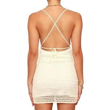 Mini Dress Hollow Out Halter for Women Sleeveless Backless Streetwear Slim Party Wear Club Solid Color