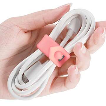 Stylish ELFRhino Pink Cable Organizer Straps - Set of 6