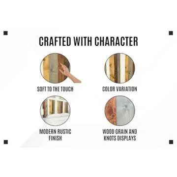 Barn Walls Solid Wood Headboard Queen Size Rustic Mix with Smooth Natural Wood Grain, Handcrafted Wall-Mounted Panel Head Board, Adjustable Height, Modern Rustic Bedroom, Built to Last