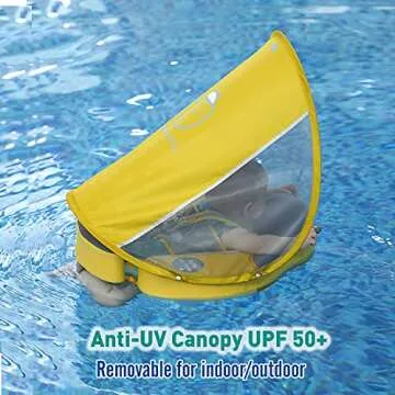 Preself Baby Float Swim Trainer Over UPF 50+ Sun Canopy Ladybug Mambobaby Infant Soft Solid Infant Pool Float (Pink)