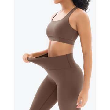 Workout Sets for Women High Waisted Leggings with Cross Back Sports Bra 2 Piece Gym Outfits Yoga Gym...