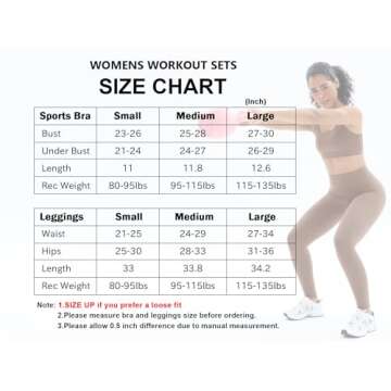 Workout Sets for Women High Waisted Leggings with Cross Back Sports Bra 2 Piece Gym Outfits Yoga Gym Clothes(Y80M-Coffee)