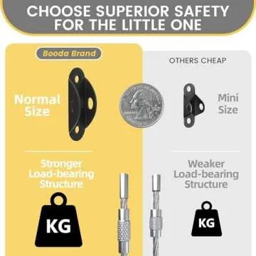 Booda Brand Furniture Anchors (10 Pack) Anti Tip Furniture Straps for Baby Proofing, 400lbs Tension Earthquake Resistant Metal Straps, Furniture Wall Anchor Prevent Baby Pet from Falling Furniture