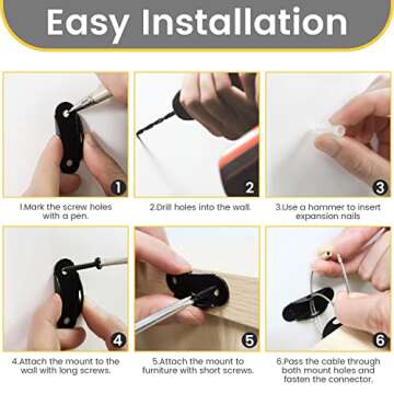 Booda Brand Furniture Anchors (10 Pack) Anti Tip Furniture Straps for Baby Proofing, 400lbs Tension Earthquake Resistant Metal Straps, Furniture Wall Anchor Prevent Baby Pet from Falling Furniture