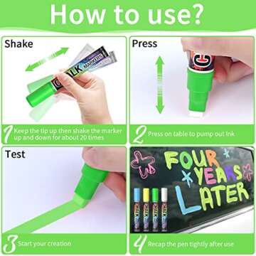 Jumbo Chalk Window Markers for Cars Glass Washable - 8 Colors Liquid Chalk Markers Pen with 10mm Wide Tips, Chalkboard Markers, Window Paint Markers for Car Windows, Auto, Blackboards, Windshield