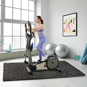 Sivan 0.5 Inch Thick Gym Flooring for Home Gym - 6 EVA Foam Floor Tiles, 24 Sq Ft Rubber Top Gym Mats for Home Gym and Exercise Equipment, Interlocking Protective Flooring 24 in x 24 in Gym Mat