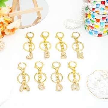 SKYFUN Personalized Initial Letter Keychains - A-Z Style