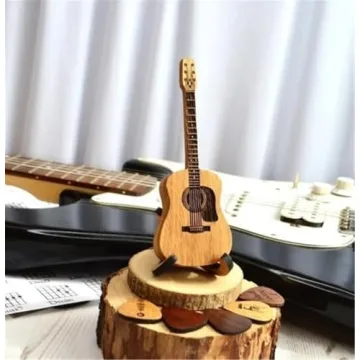 Sheremart Acoustic Guitar Box with Picks & Stand