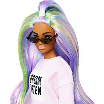 Barbie Fashionistas Doll with Rainbow Hair and Dress
