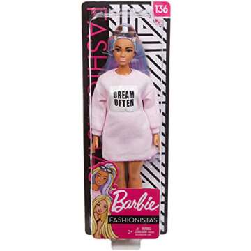 Barbie Fashionistas Doll with Rainbow Hair and Dress
