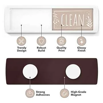 Stylish Dishwasher Clean Dirty Magnet - Efficient Kitchen Accessory