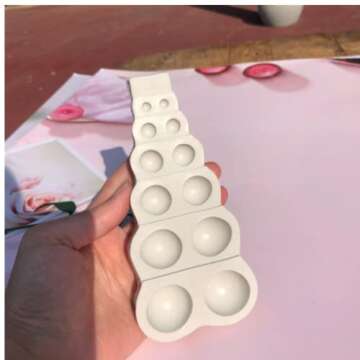 JUST N1 Mini Pearl Fondant Mold,DIY Chocolate Fondant Mold Cake Decorating Sugar Mold Semi Sphere Silicone Mold Dome Mousse Accessories Bakeware Tool（5.98×2.76×0.79 in）