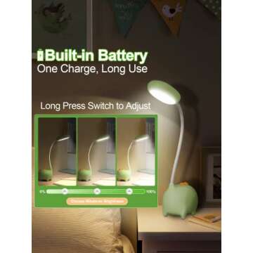 WLHONG Dinosaur Desk Lamp for Kids – Cute & Adjustable
