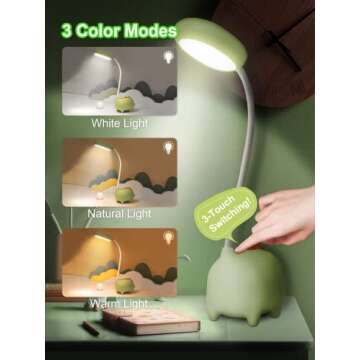 WLHONG Dinosaur Desk Lamp for Kids – Cute & Adjustable