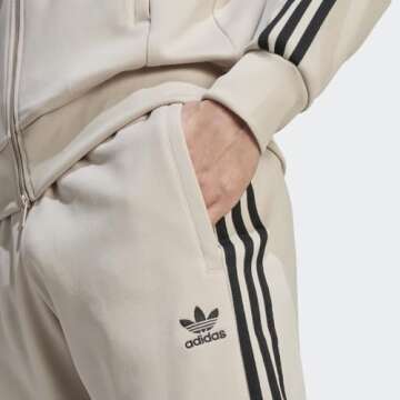 adidas Originals Men's Adicolor Classics Superstar Track Pants, Wonder Beige/Black, Large