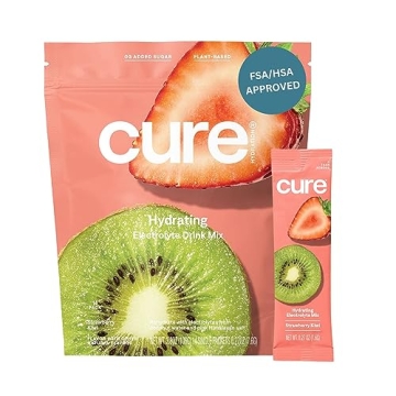 Cure Hydration | Plant-Based Electrolyte Drink Mix | No Added Sugar | FSA & HSA | Dehydration Relief...