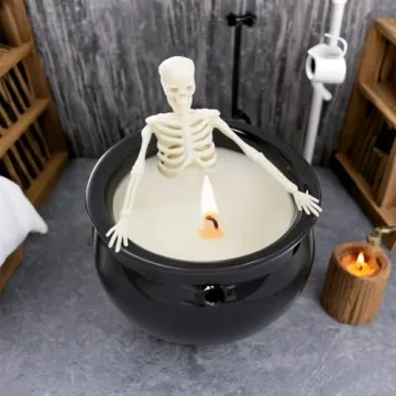 Halloween Skeleton Candle with Fun Decorative Gift Appeal