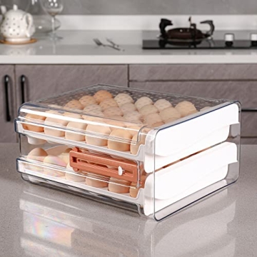Sooyee 60 Capacity Egg Container for Organized Refrigerators