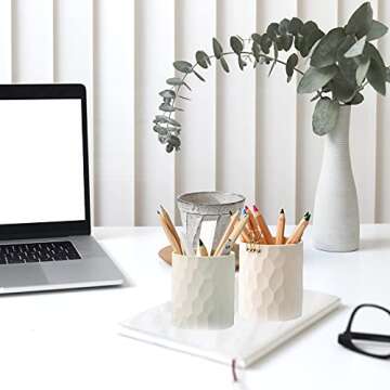 minimaliving Pen Holder,Nordic Style Silicone Waterproof Pencil Holder for Desk Simple&Modern Minima...