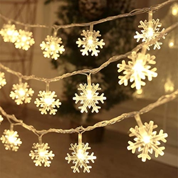 CESOF 20 Ft Snowflake LED String Lights for Festive Decor