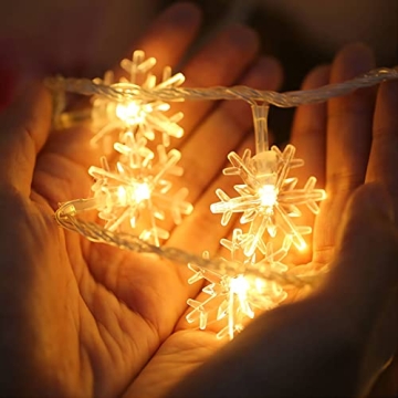 CESOF 20 Ft Snowflake LED String Lights for Festive Decor