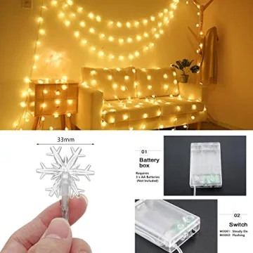 CESOF 20 Ft Snowflake LED String Lights for Festive Decor