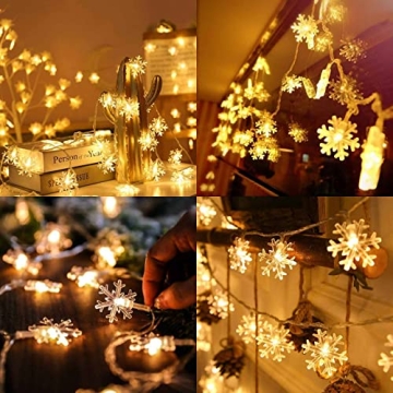 CESOF 20 Ft Snowflake LED String Lights for Festive Decor
