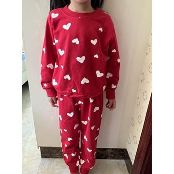 RETSUGO Girls Heart Winter Outfit Set for Toddlers