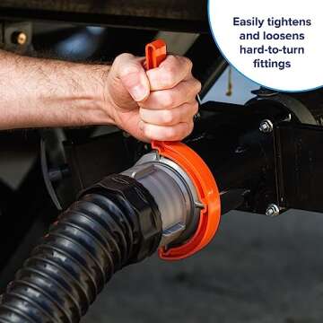 Camco RhinoFLEX RV Sewer Hose Wrenches, 2-Pack, Orange