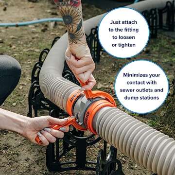 Camco RhinoFLEX RV Sewer Hose Wrenches, 2-Pack, Orange