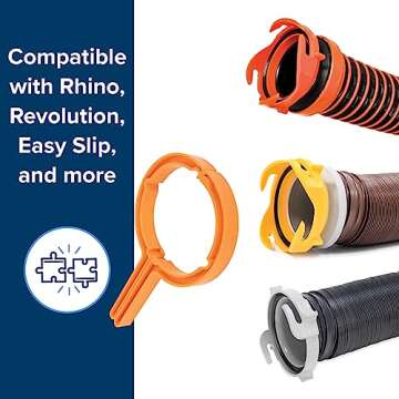 Camco RhinoFLEX RV Sewer Hose Wrenches, 2-Pack, Orange