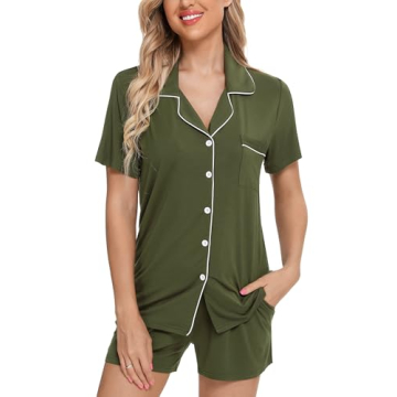 Leikar Women's Button Down Pajama Sets for Comfort