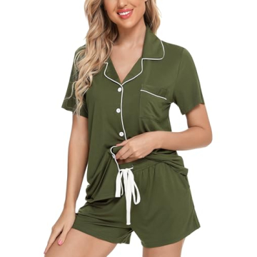 Leikar Women's Button Down Pajama Sets for Comfort