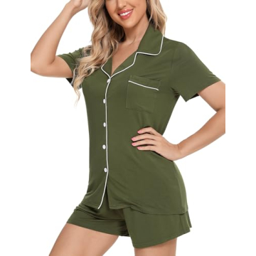 Leikar Women's Button Down Pajama Sets for Comfort
