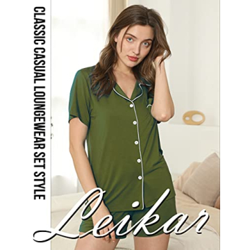Leikar Women's Button Down Pajama Sets for Comfort