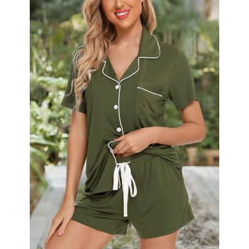 Leikar Women's Button Down Pajama Sets for Comfort