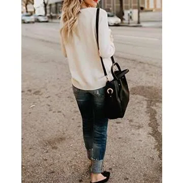 Alsol Lamesa Women's Cute Heart Sweater Long Sleeve Crewneck Pullover Ribbed Knit Casual Sweaters