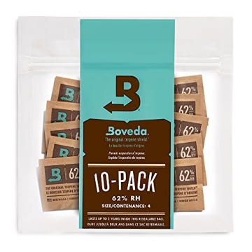Boveda 62% Two-Way Humidity Control Packs For Storing ½ oz – Size 4 – 10 Pack – Moisture Abso...