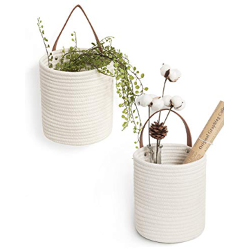 Goodpick 2-Pack Rope Hanging Basket - Versatile Wall Decor for Storage