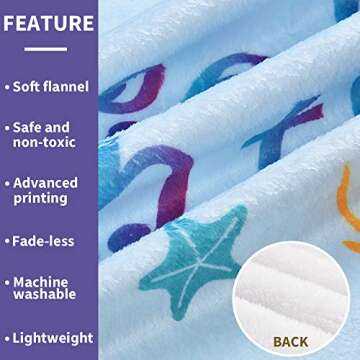 WERNNSAI Mermaid Baby Milestone Blanket - Fleece Weekly Monthly Blankets for Girls Newborn Infant Ba...