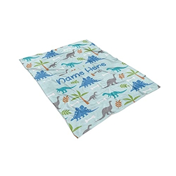 Personalized Dinosaur Fleece Blanket for Kids - Soft & Washable