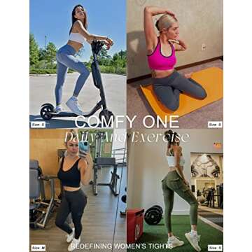 COMFY ONE Cargo Leggings with Pockets for Women High Waisted Elastic Yoga Workout Lounge Pants Dark GrayM