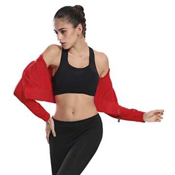 Stylish J-pinno Women's Athletic Crop Top Jacket