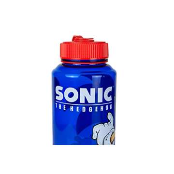 Just Funky Sonic The Hedgehog Plastic Water Bottle - Reusable 32oz Travel Tumbler Drink Holder With ...