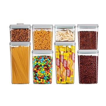 ANKOU Airtight Food Storage Containers - Stackable 8 Pcs Set for Kitchen Organization