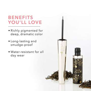 100% Pure Long Last Liquid Eye Liner - Natural, Vegan & Smudge-Proof