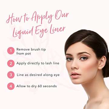 100% Pure Long Last Liquid Eye Liner - Natural, Vegan & Smudge-Proof